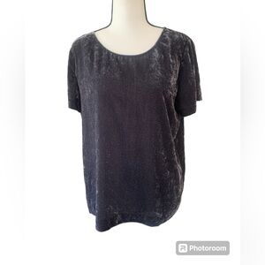 J.Crew | charcoal colored velvet short sleeve shirt